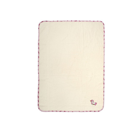 Κουβέρτα Πικέ Με Κέντημα bebe Unicorn 189 100X160 Ecru-Pink 100% Cotton
