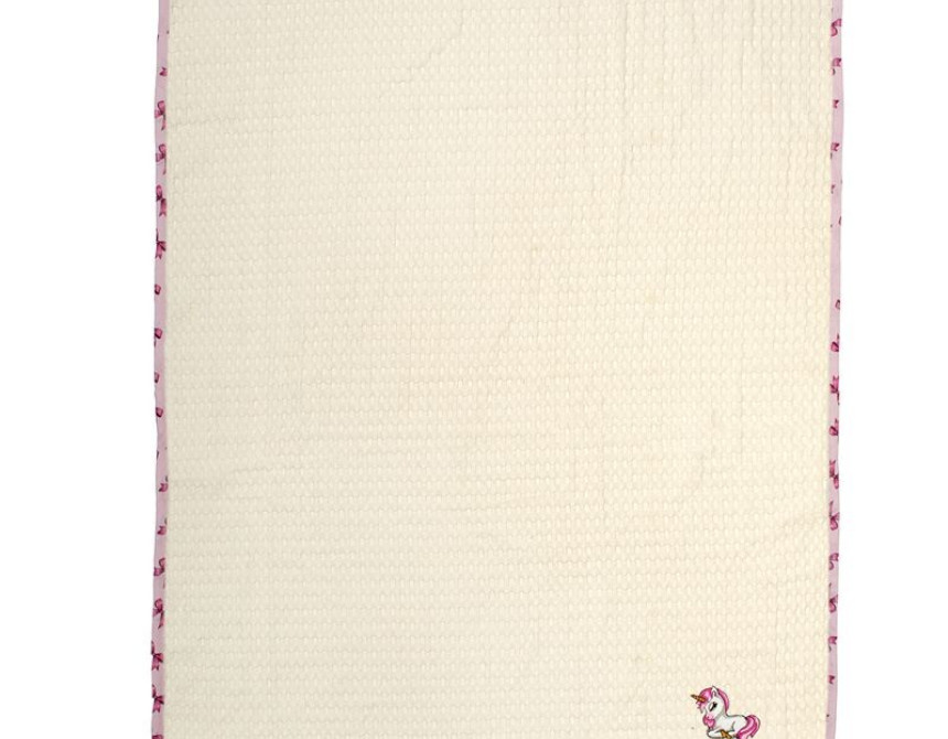 Κουβέρτα Πικέ Με Κέντημα bebe Unicorn 189 100X160 Ecru-Pink 100% Cotton