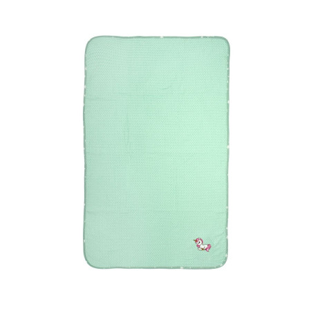 Κουβέρτα Πικέ Με Κέντημα bebe Unicorn 190 80X110 Mint 100% Cotton