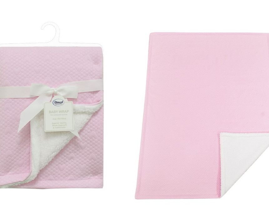 Κουβέρτα Air Layer Jacquard bebe 500 gr/m² Hearts 19 75X100 Pink 100% Polyester