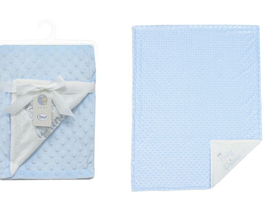 Κουβέρτα Minky Bubble bebe 420 gr/m² Prince 33 75X100 Sky Blue 100% Polyester