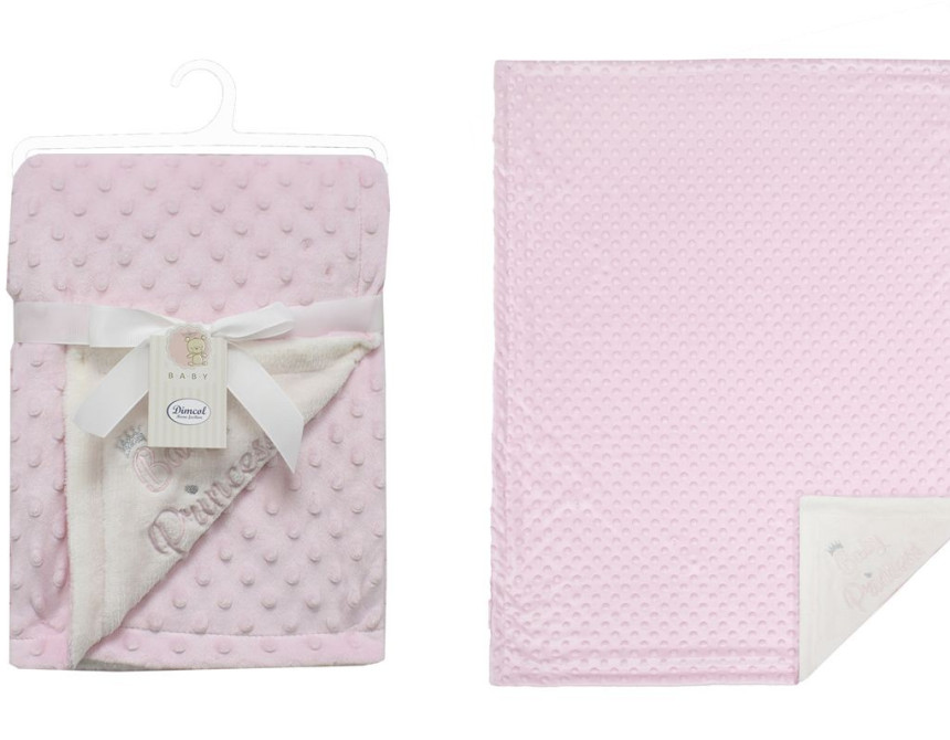 Κουβέρτα Minky Bubble bebe 420 gr/m² Princess 34 75X100 Pink 100% Polyester