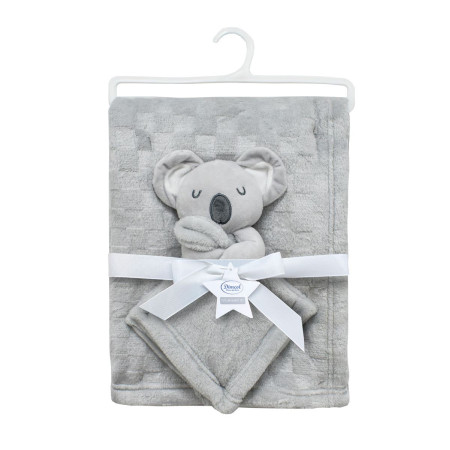 Νάνι-Πανάκι Παρηγοριάς bebe σετ 2 τεμ. Koala 10 33X33 & Κουβέρτα Coral Fleece 75X100 cm Grey 100% Polyester