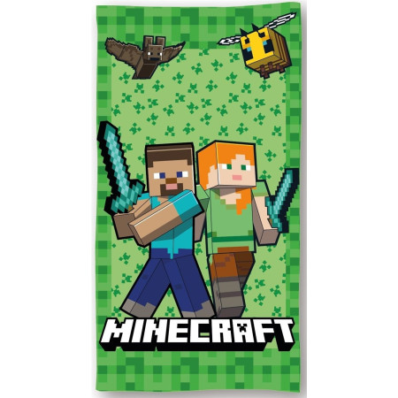 Πετσέτα Θαλάσσης Quick Dry Mojang Minecraft 004 70X140 Light Green 100% Microfiber