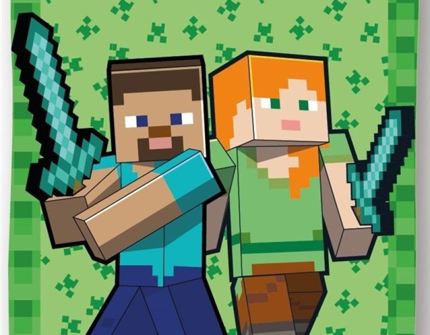 Πετσέτα Θαλάσσης Quick Dry Mojang Minecraft 004 70X140 Light Green 100% Microfiber