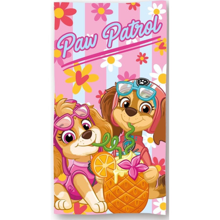 Πετσέτα Θαλάσσης Quick Dry Nickelodeon Paw Patrol 002 70X140 Baby Pink 100% Microfiber