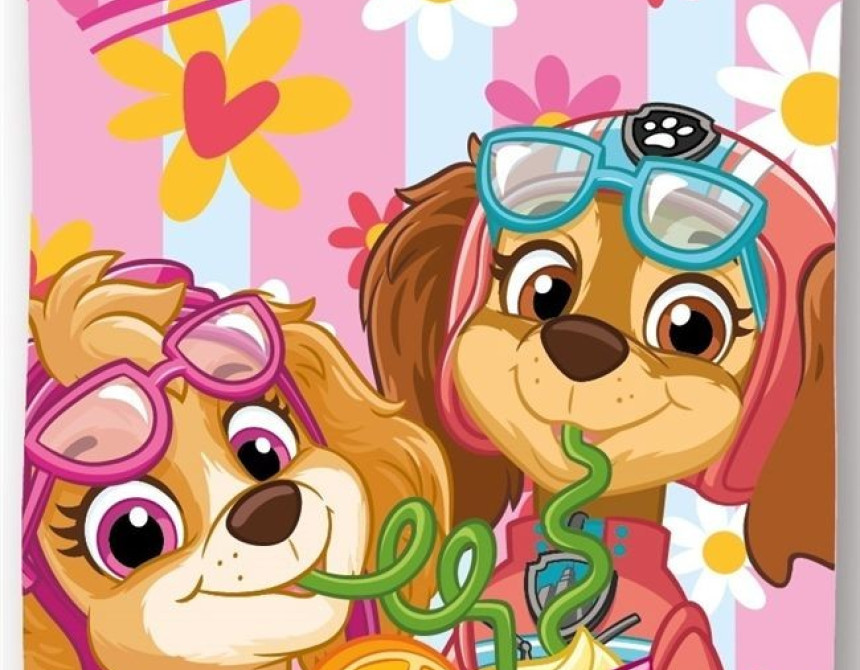Πετσέτα Θαλάσσης Quick Dry Nickelodeon Paw Patrol 002 70X140 Baby Pink 100% Microfiber