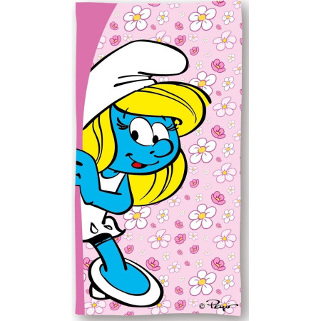 Πετσέτα Θαλάσσης Quick Dry Peyo Smurfs 820 70X140 Baby Pink 100% Microfiber