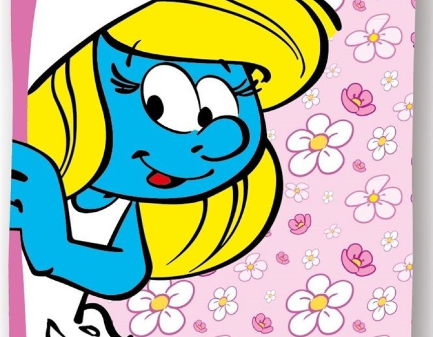 Πετσέτα Θαλάσσης Quick Dry Peyo Smurfs 820 70X140 Baby Pink 100% Microfiber