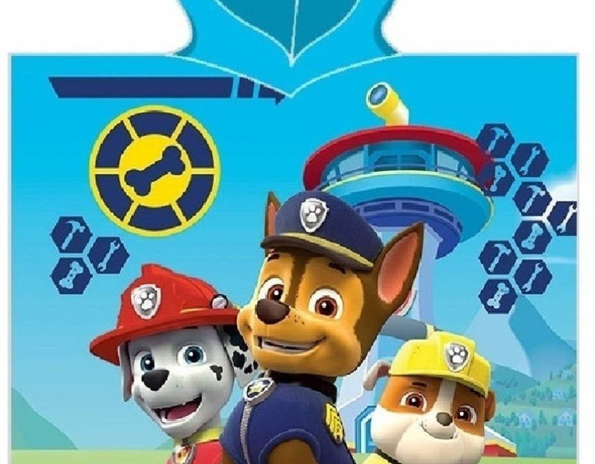 Πόντσο Θαλάσσης Quick Dry Nickelodeon Paw Patrol 203 50X100 Sky Blue 100% Microfiber