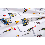 Πάνα Χασέ bebe Animal Grand Prix 589 80X80 White-Blue 100% Cotton