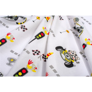 Πάνα Χασέ bebe Animal Grand Prix 590 80X80 White-Olive 100% Cotton