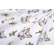 Πάνα Χασέ bebe Baby Foxes 595 80X80 White-Grey 100% Cotton