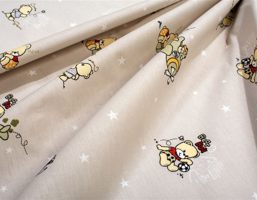 Πάνα Χασέ bebe Bear's Playtime 592 80X80 Beige 100% Cotton