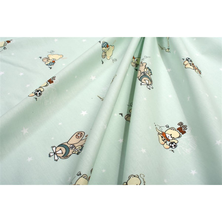 Πάνα Χασέ bebe Bear's Playtime 593 80X80 Mint 100% Cotton