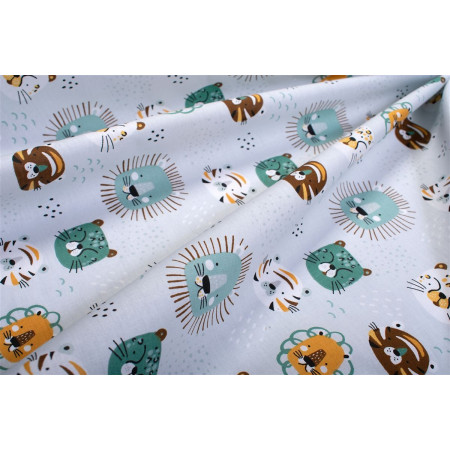 Πάνα Χασέ bebe Big Cats 28 80X80 Light Aqua 100% Cotton