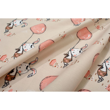 Πάνα Χασέ bebe Floating Bunny 714 80X80 Beige-Salmon 100% Cotton
