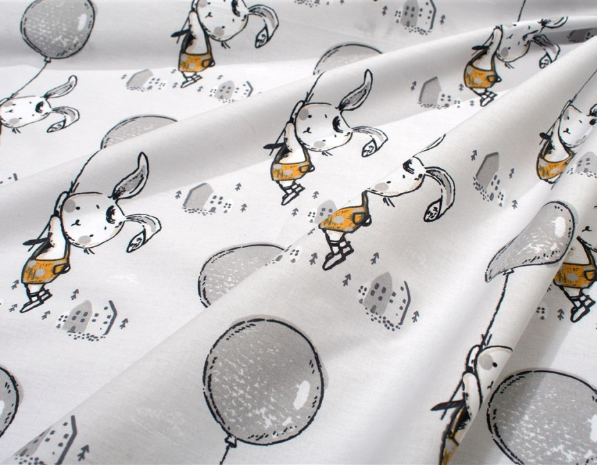 Πάνα Χασέ bebe Floating Bunny 715 80X80 Grey 100% Cotton