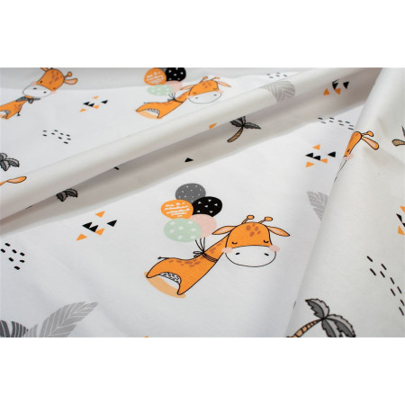 Πάνα Χασέ bebe Giraffe 599 80X80 White-Orange 100% Cotton