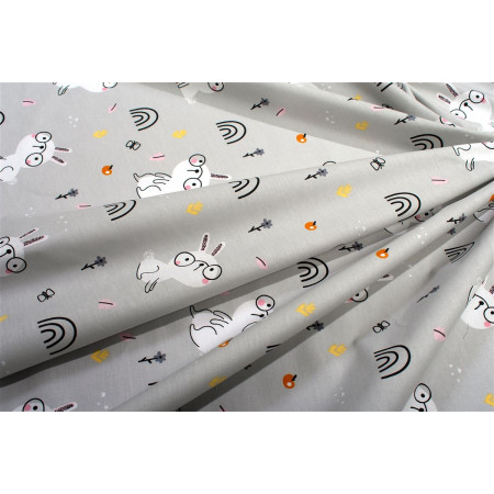 Πάνα Χασέ bebe Rabbit Garden 586 80X80 Grey 100% Cotton