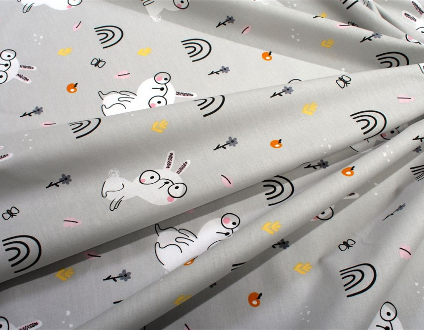 Πάνα Χασέ bebe Rabbit Garden 586 80X80 Grey 100% Cotton