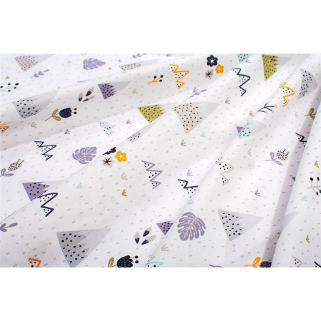 Πάνα Χασέ bebe Whimsical Mountainside 588 80X80 White-Grey 100% Cotton