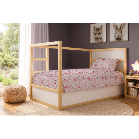 Παπλωματοθήκη Εμπριμέ kids Ballerina Bear 598 160X240 Pink 100% Cotton