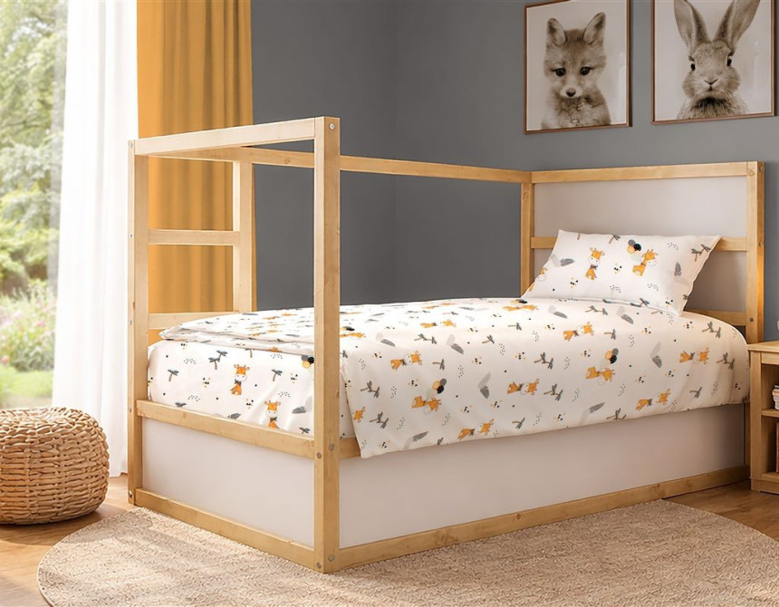Παπλωματοθήκη Εμπριμέ kids Giraffe 599 160X240 White-Orange 100% Cotton