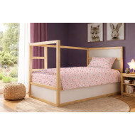 Παπλωματοθήκη Εμπριμέ kids Rabbit Garden 585 160X240 Pink 100% Cotton