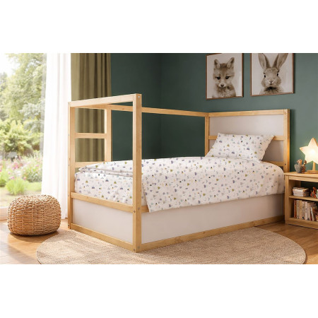 Παπλωματοθήκη Εμπριμέ kids Whimsical Mountainside 588 160X240 White-Grey 100% Cotton