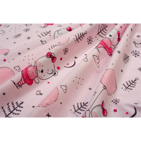 Σεντονάκι Λίκνου bebe Ballerina Bear 598 80X110 Pink 100% Cotton