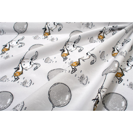 Σεντονάκι Λίκνου bebe Floating Bunny 715 80X110 Grey 100% Cotton