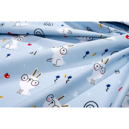 Σεντονάκι Λίκνου bebe Rabbit Garden 584 80X110 Sky Blue 100% Cotton
