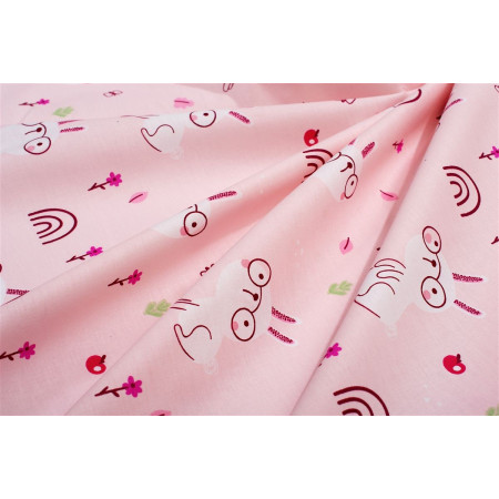 Σεντονάκι Λίκνου bebe Rabbit Garden 585 80X110 Pink 100% Cotton