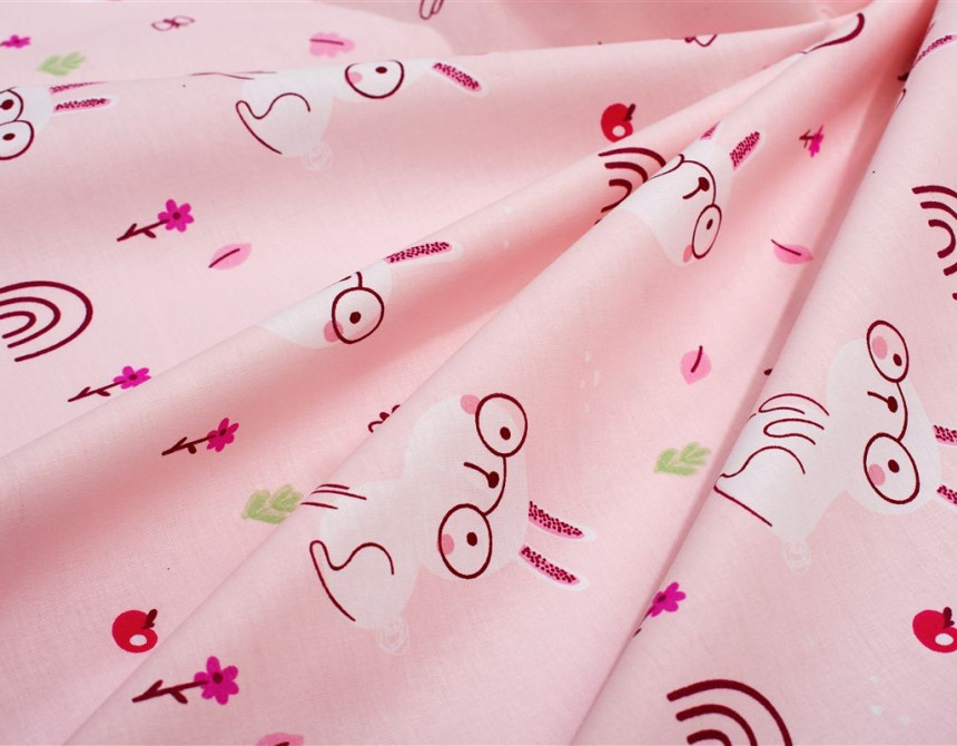 Σεντονάκι Λίκνου bebe Rabbit Garden 585 80X110 Pink 100% Cotton