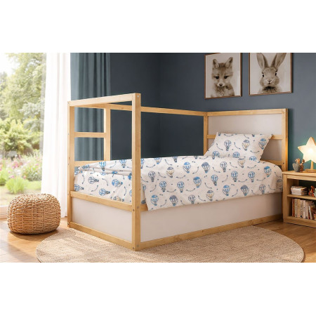 Σεντόνια Εμπριμέ Σετ 2 τεμ kids The Floating Zoo 596 160X240 White-Blue 100% Cotton