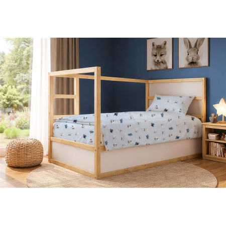 Σεντόνια Εμπριμέ Σετ 3 τεμ kids Bear's Playtime 591 160X240 Sky Blue 100% Cotton