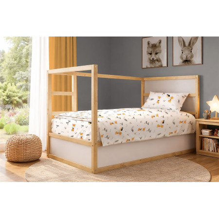 Σεντόνια Εμπριμέ Σετ 3 τεμ kids Giraffe 599 160X240 White-Orange 100% Cotton
