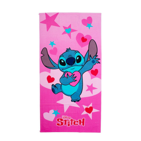 Πετσέτα Θαλάσσης Quick Dry Disney Home Lilo & Stitch 085 70X140 Baby Pink 100% Microfiber