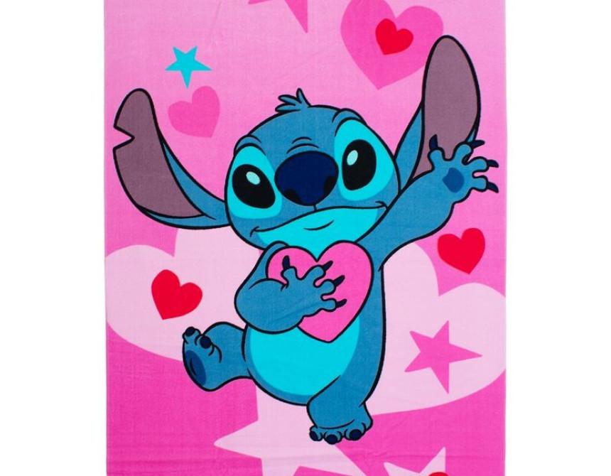 Πετσέτα Θαλάσσης Quick Dry Disney Home Lilo & Stitch 085 70X140 Baby Pink 100% Microfiber