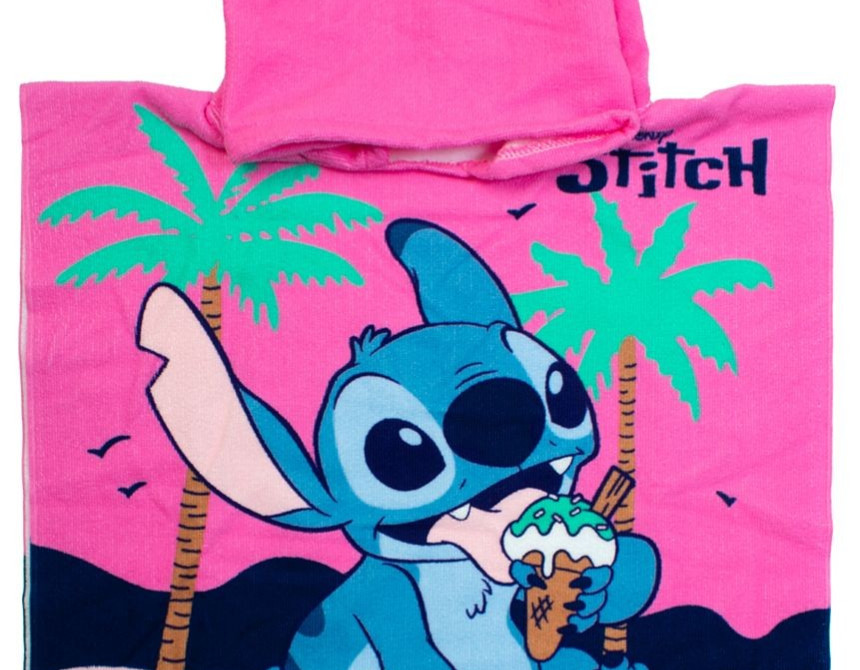Πόντσο Θαλάσσης Quick Dry Disney Home Lilo & Stitch 195 50X100 Baby Pink 100% Microfiber