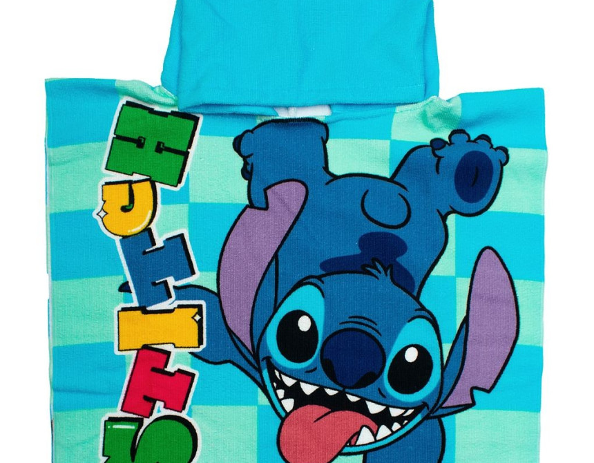 Πόντσο Θαλάσσης Quick Dry Disney Home Lilo & Stitch 196 50X100 Aqua-Sky Blue 100% Microfiber