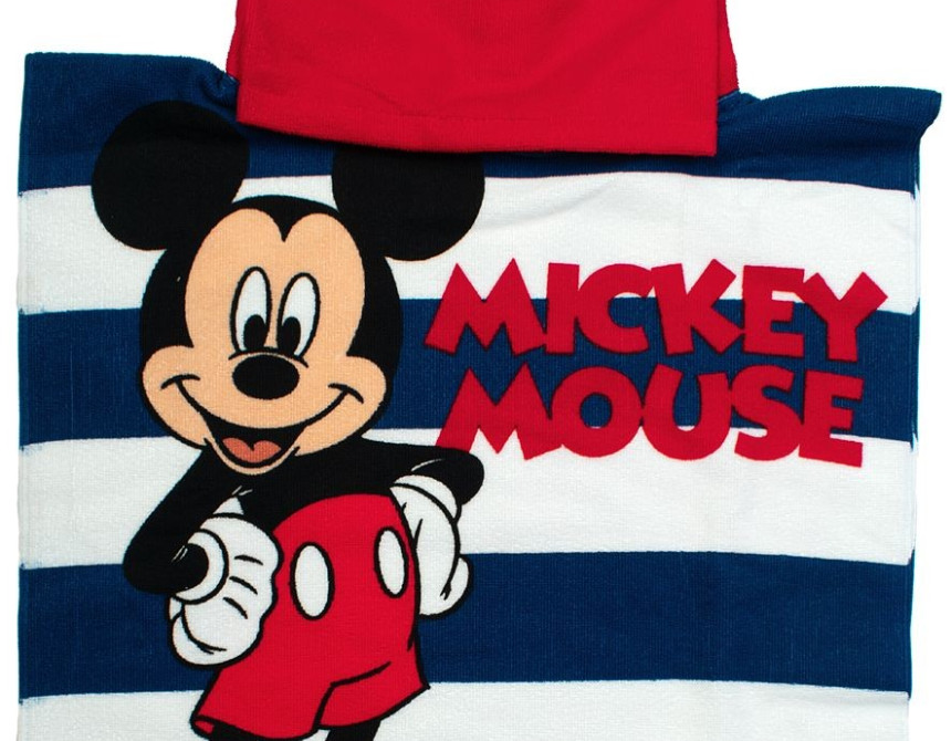 Πόντσο Θαλάσσης Quick Dry Disney Home Mickey 193 50X100 White-Dark Blue 100% Microfiber