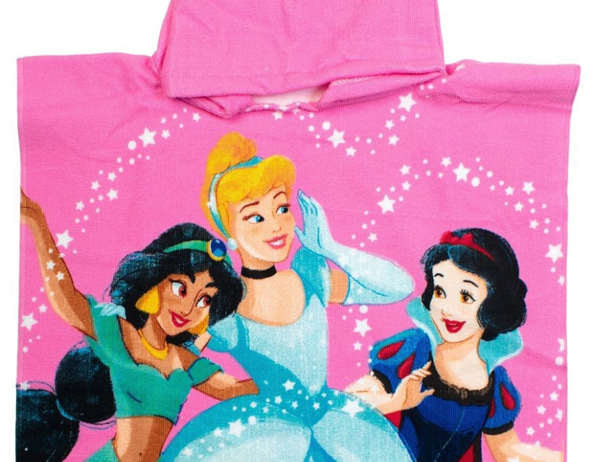 Πόντσο Θαλάσσης Quick Dry Disney Home Princess 192 50X100 Baby Pink 100% Microfiber
