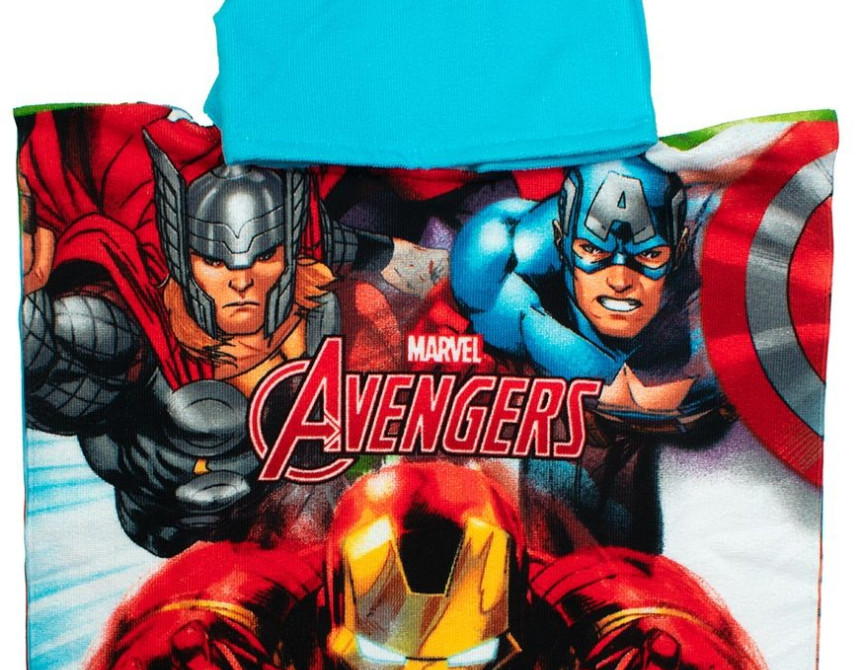 Πόντσο Θαλάσσης Quick Dry Marvel Avengers 198 50X100 White-Multi 100% Microfiber