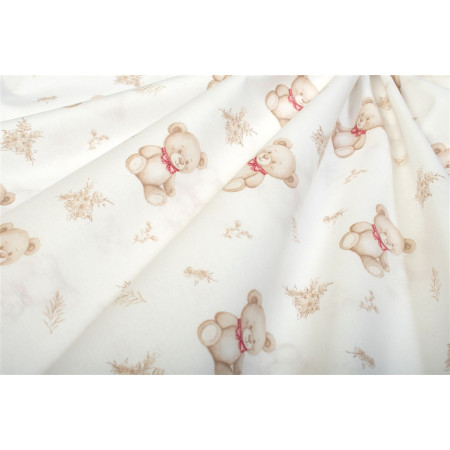 Σεντονάκι Λίκνου bebe Newborn Bear 716 80x110 White-Beige 100% Cotton