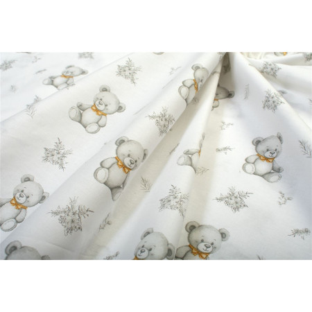 Σεντονάκι Λίκνου bebe Newborn Bear 717 80x110 White-Grey 100% Cotton