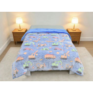 Κουβερτοπάπλωμα φωσφορίζον Bulldozer 175x225 Blue 100% Polyester