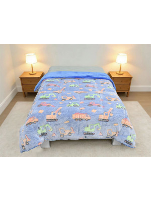 Κουβερτοπάπλωμα φωσφορίζον Bulldozer 175x225 Blue 100% Polyester