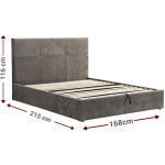 Επενδυμένο κρεβάτι Raziel-Kafe-160x200-Lift-Storage